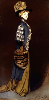 An Elegant Lady with a Fur Muff (oil on canvas) An Elegant Lady with a Fur Muff (oil on canvas)