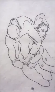 Being Embraced; Umarmende, 1918 (black crayon on paper) Being Embraced; Umarmende, 1918 (black crayon on paper)