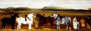English Farm Family with their draft horses (oil on canvas) English Farm Family with their draft horses (oil on canvas)