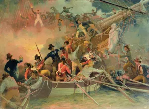 The English navy conquering a French ship near the Cape Camaro (oil on canvas) The English navy conquering a French ship near the Cape Camaro (oil on canvas)