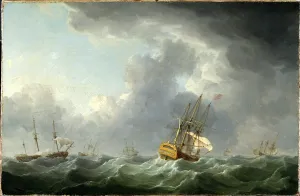 English Ships Running Before a Gale (oil on canvas) English Ships Running Before a Gale (oil on canvas)