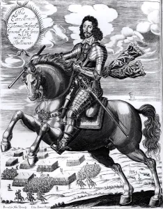 Equestrian portrait of his Excellency Sir Thomas Fairfax (1617-71) 3rd baron, engraved Equestrian portrait of his Excellency Sir Thomas Fairfax (1617-71) 3rd baron, engraved