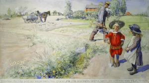 Esbjorn and the Peasant Girl; Esbjorn och Bondflickan, 1904 (pencil, charcoal Esbjorn and the Peasant Girl; Esbjorn och Bondflickan, 1904 (pencil, charcoal