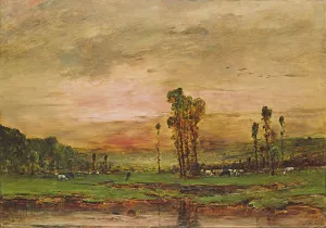 Evening Landscape with a Herd of Cattle near Jouy-en-Josas, 1881 (oil on panel) Evening Landscape with a Herd of Cattle near Jouy-en-Josas, 1881 (oil on panel)
