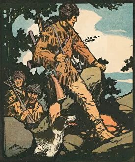 American Frontier Collection: Explorers: Frontiersman Daniel Boone, 1931 (woodcut print)