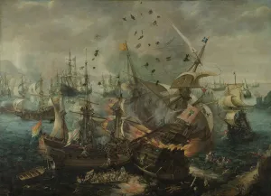 The Explosion of the Spanish Flagship during the Battle of Gibraltar, c The Explosion of the Spanish Flagship during the Battle of Gibraltar, c
