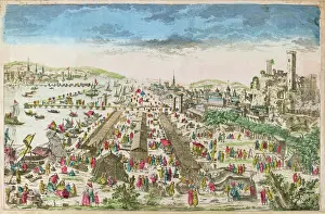 The Fair of Beaucaire and a view of Tarascon (coloured engraving) The Fair of Beaucaire and a view of Tarascon (coloured engraving)