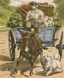 Farmer Grunter going to the Market at Hog Snorton (colour litho) Farmer Grunter going to the Market at Hog Snorton (colour litho)