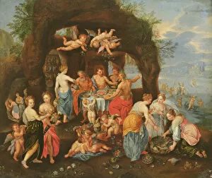 The Feast of the Gods (oil on canvas)