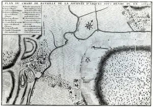 Field Plan for the Battle of Arques (engraving) (b/w photo) Field Plan for the Battle of Arques (engraving) (b/w photo)
