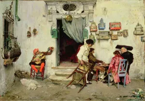 <b class=qtipBold><figcaption>Figaro's Shop, 1875 (oil on panel)</figcaption></b><br>WLT207147 Figaro's Shop, 1875 (oil on panel) by Aranda, Jose-Jimenes (1837-1903); 44x57.4 cm; Walters Art Museum, Baltimore, USA; Spanish, out of copyright.<br><em>© Walters Art Museum, Baltimore, USA / Bridgeman Images</em> Figaro's Shop, 1875 (oil on panel)