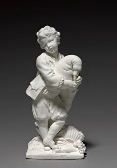 Figure of the Bagpiper, manufactured by Vincennes Factory, modelled by Pierre Blondeau Figure of the Bagpiper, manufactured by Vincennes Factory, modelled by Pierre Blondeau
