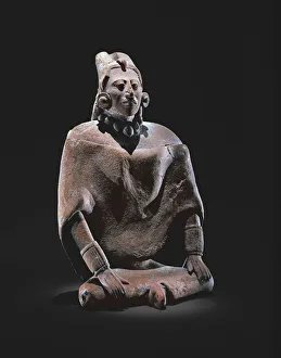 Figure of a mayan seated king, from the Isle of Jaina (earthenware) Figure of a mayan seated king, from the Isle of Jaina (earthenware)