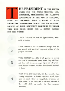 Allied Leaders Meeting Prints: First page of the Atlantic Charter