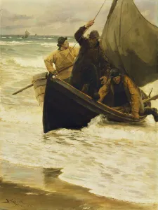 Fisherman Returning Home, Skagen, 1885 (oil on canvas) Fisherman Returning Home, Skagen, 1885 (oil on canvas)