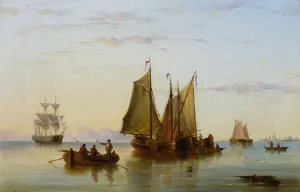 Fishing Boats and other Vessels on the Scheldt near Rotterdam, 1852 (oil on canvas) Fishing Boats and other Vessels on the Scheldt near Rotterdam, 1852 (oil on canvas)