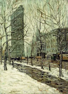 The Flatiron Building, (oil on academy board) The Flatiron Building, (oil on academy board)