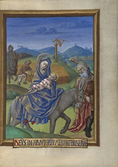 Pop art Collection: The Flight into Egypt from a Book of Hours Ms. 48 fol. 67, c. 1480-90 (tempera, gold leaf