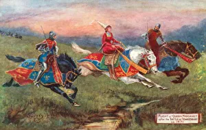 Flight of Queen Margaret after the Battle of Tewkesbury, 1471 (colour litho) Flight of Queen Margaret after the Battle of Tewkesbury, 1471 (colour litho)