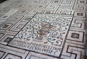 Detail of floor of the original basilica (mosaic) Detail of floor of the original basilica (mosaic)