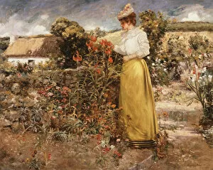 Amidst Collection: Among the Flowers, Giverny, 1890 (oil on canvas)