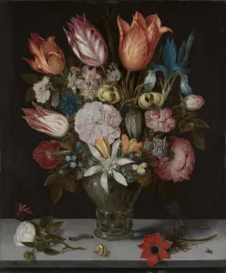 Flowers in a Glass, 1606 (oil on copper) Flowers in a Glass, 1606 (oil on copper)