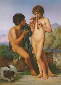 The Flute Lesson, 1858 (oil on canvas) The Flute Lesson, 1858 (oil on canvas)