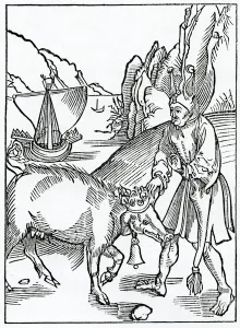 Of foles abhomynable in fowle wordes of rybawdry, illustration from Alexander Barclay' Of foles abhomynable in fowle wordes of rybawdry, illustration from Alexander Barclay'