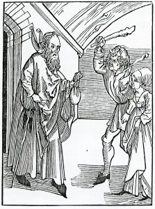 Of folysshe children yt worshyp nat their fader and moder, illustration from Alexander Of folysshe children yt worshyp nat their fader and moder, illustration from Alexander