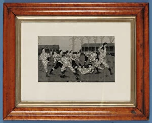 Images Dated 16th July 2008: A Football Match (b / w lithograph)