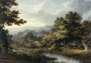 Forest Glade with Pool and Deer (w/c on paper) Forest Glade with Pool and Deer (w/c on paper)