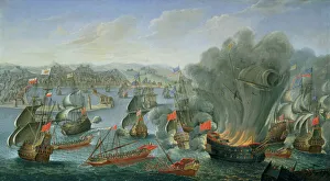 Franco-Spanish Action off the Port of Barcelona in July 1642, (oil on canvas) Franco-Spanish Action off the Port of Barcelona in July 1642, (oil on canvas)
