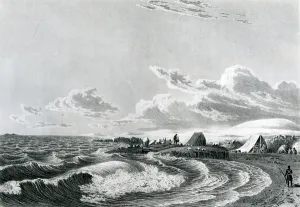 Franklin's expedition encamped at Point Turnagain, 1821 (engraving) Franklin's expedition encamped at Point Turnagain, 1821 (engraving)
