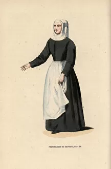Abbot Tiron Collection: Fransiscan nun of Saint Elisabeth of Hungary. Franciscaine de Sainte Elisabeth