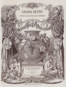 Frontispiece to the catalogue of the Grand Depot de Porcelaines, Faiences et Verreries (colour litho) Frontispiece to the catalogue of the Grand Depot de Porcelaines, Faiences et Verreries (colour litho)