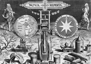 Frontispiece to Nova Reperta, engraved by Theodor Galle, c Frontispiece to Nova Reperta, engraved by Theodor Galle, c