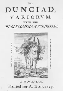 Frontispiece and title page to The Dunciad Variorum by Alexander Pope Frontispiece and title page to The Dunciad Variorum by Alexander Pope