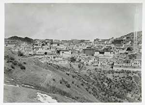 Tibetan Buddhism Images Prints: Ganden Monastery. General view of the monastery complex