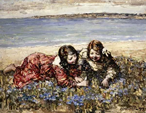 Gathering Flowers by the Seashore, 1919 (oil on panel) Gathering Flowers by the Seashore, 1919 (oil on panel)