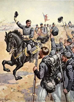 General McClellan at the Battle of Antietam, September 17th 1862 (colour litho) General McClellan at the Battle of Antietam, September 17th 1862 (colour litho)