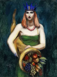 Artists/ernest william haslehust/girl cornucopia 1937 oil canvas Artists/ernest william haslehust/girl cornucopia 1937 oil canvas