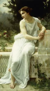 Girl of Pompei in a Garden; Jeune Fille de Pompei dans un Jardin, (oil on canvas) Girl of Pompei in a Garden; Jeune Fille de Pompei dans un Jardin, (oil on canvas)