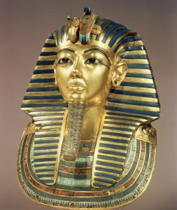 The gold funerary mask, from the tomb of Tutankhamun (c The gold funerary mask, from the tomb of Tutankhamun (c
