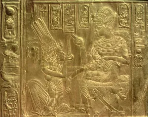Detail from the Golden Shrine, Tutankhamun's Treasure Detail from the Golden Shrine, Tutankhamun's Treasure