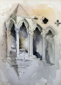 A Gothic Stairway in Chester Cathedral (w/c on paper) A Gothic Stairway in Chester Cathedral (w/c on paper)