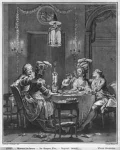 The Gourmet Supper, engraved by Isidore Stanislas Helman (1743-1809) 1781 (engraving) The Gourmet Supper, engraved by Isidore Stanislas Helman (1743-1809) 1781 (engraving)