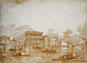 The Grand Canal with the Ca Pesaro (recto), (black chalk, pen and brown ink The Grand Canal with the Ca Pesaro (recto), (black chalk, pen and brown ink