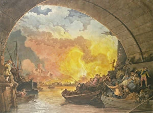 Images Dated 16th August 2006: The Great Fire of London, 1799, engraved by J. C. Stadler (fl. 1780-1812) (aquatint)