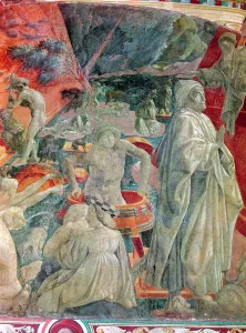 The Great Flood and the Retreat of the Water (detail of the man in a barrel and Noah) The Great Flood and the Retreat of the Water (detail of the man in a barrel and Noah)