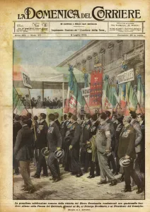 The great Roman celebration of the victory of the Piave (colour litho) The great Roman celebration of the victory of the Piave (colour litho)